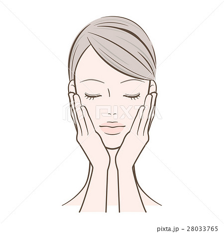 女性 両手を顔に当てた女性のイラスト素材