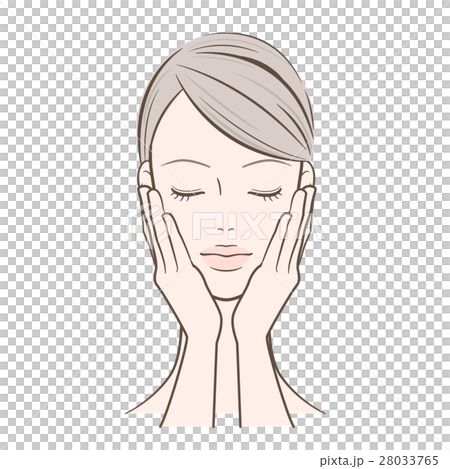 女性 両手を顔に当てた女性のイラスト素材