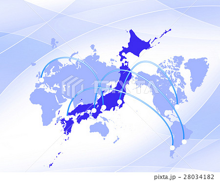 ビジネス ビジネス背景 世界地図 日本地図 グローバルのイラスト素材