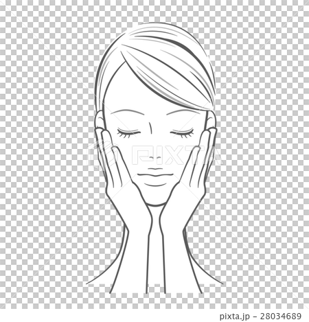 Female _ A woman with both hands on her face Female _ A woman with both hands on her face 28034689