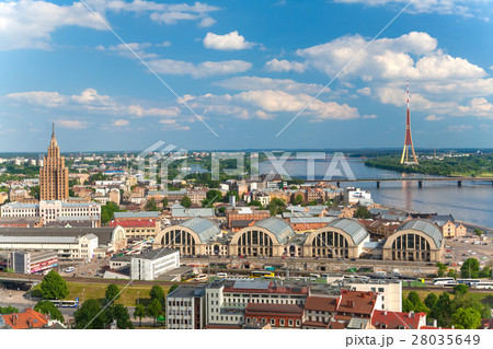 Panoramic view on the center of Riga 28035649