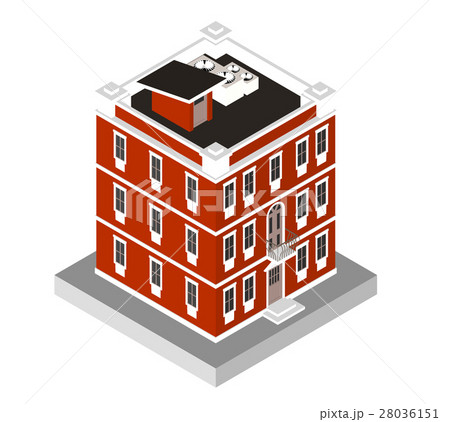 Isometric icon modern house. Urban Building. Isometric icon modern house. Urban Building. 28036151