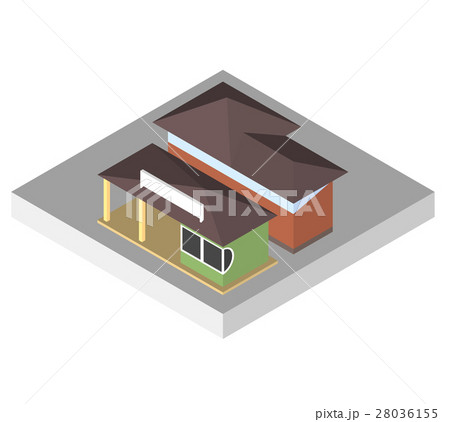 Isometric icon - Urban dwelling Building. 28036155