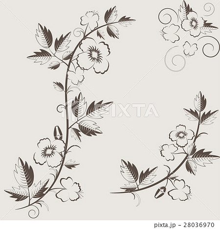retro floral background with flowers 28036970