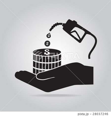 Gasoline pump in hand icon Gasoline pump in hand icon 28037246
