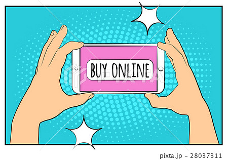 Comic phone with halftone shadows. 28037311