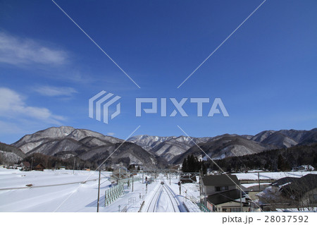 冬の白馬村 信濃森上駅 冬の白馬村 信濃森上駅 28037592