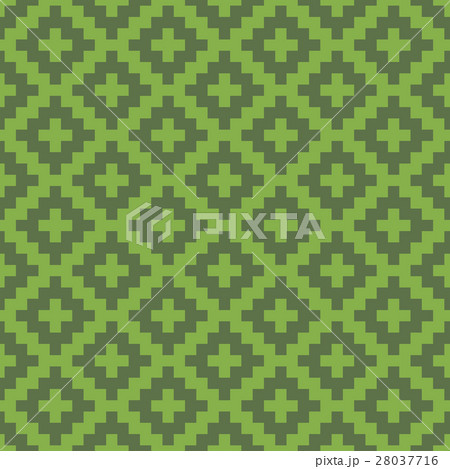 Squares Pixel Art Seamless Greenery Pattern. 28037716