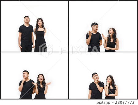 The Collage from images of Korean couple isolated 28037772