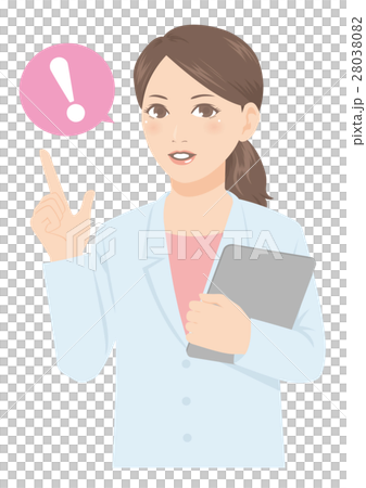 Female doctor in white dresser pharmacist warned attention Female doctor in white dresser pharmacist warned attention 28038082