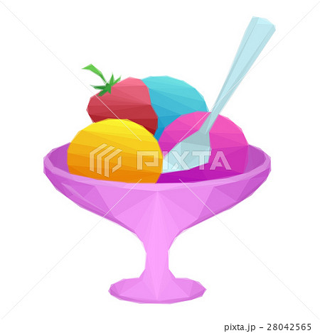 Ice Cream in Vase Low Poly Ice Cream in Vase Low Poly 28042565