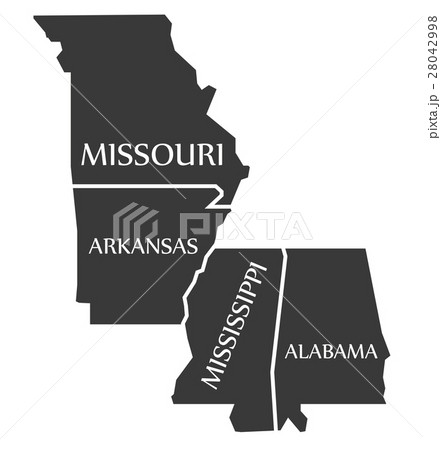 Missouri - Arkansas - Mississippi - Alabama Map 28042998