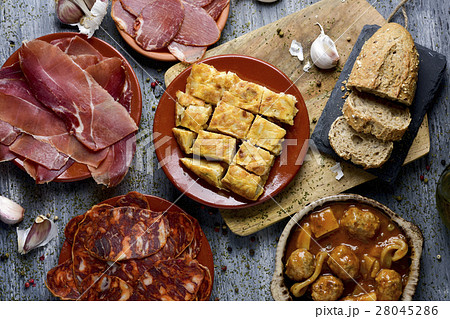 assortment of spanish cold meats and tapas assortment of spanish cold meats and tapas 28045286
