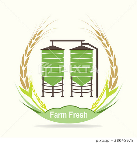Agricultural Silo and wheat icon 28045978