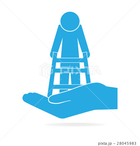 Elderly man and walker icon Elderly man and walker icon 28045983