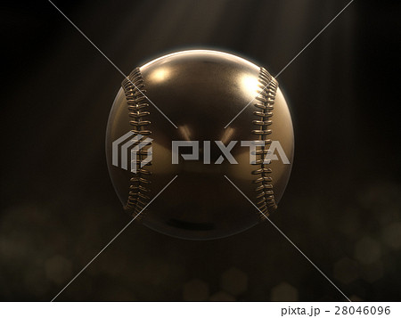 golden baseball  with dark background. 28046096
