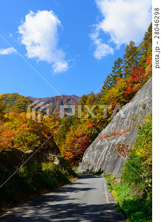 長野　鬼無里　奥裾花渓谷の紅葉 28046298
