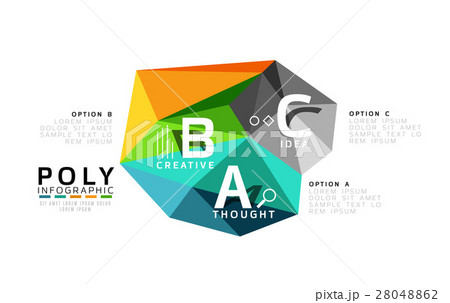 Abstract low poly infographics template 28048862