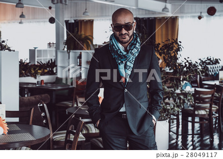 Arab businessman posing in restaurant. Portrait 28049117