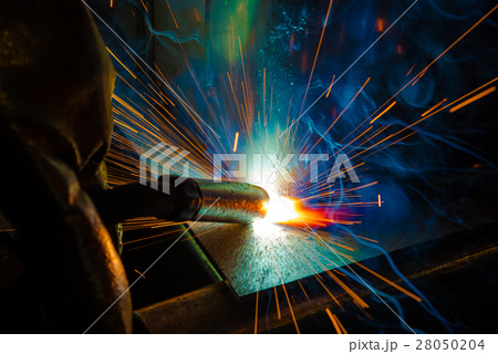 Industrial steel welder in factory technical, 28050204