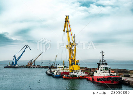 Floating cranes on the construction 28050899