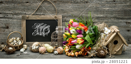 Easter decoration eggs tulip flowers vintage 28051221