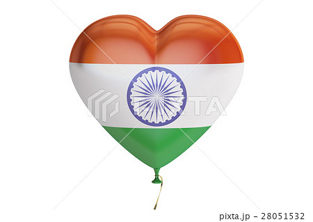 balloon with India flag in the shape of heart balloon with India flag in the shape of heart 28051532