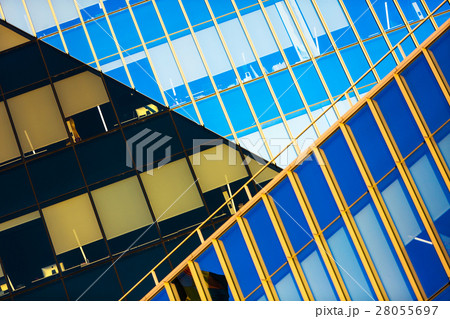 USA, New York, New York City, Geometric shapes of glass facade USA, New York, New York City, Geometric shapes of glass facade 28055697