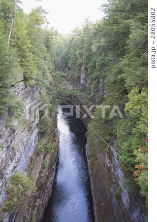 USA, New York, Wilmington, Ausable river flowing in canyon USA, New York, Wilmington, Ausable river flowing in canyon 28055802