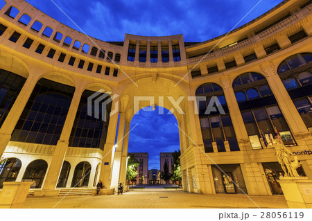 France, Occitanie, Montpellier, Modern architecture of Quartier Antigone 28056119