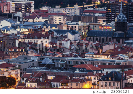 France, Auvergne-Rhone-Alpes, Clermont-Ferrand, Cityscape at dusk France, Auvergne-Rhone-Alpes, Clermont-Ferrand, Cityscape at dusk 28056122