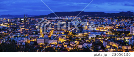 France, Auvergne-Rhone-Alpes, Clermont-Ferrand, Cityscape at dusk France, Auvergne-Rhone-Alpes, Clermont-Ferrand, Cityscape at dusk 28056130