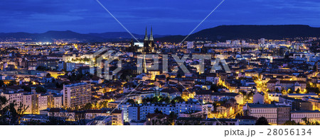 France, Auvergne-Rhone-Alpes, Clermont-Ferrand, Cityscape at dusk France, Auvergne-Rhone-Alpes, Clermont-Ferrand, Cityscape at dusk 28056134