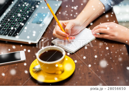 woman writing to notebook with pencil woman writing to notebook with pencil 28056650