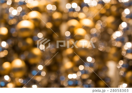 golden christmas decoration or garland of beads golden christmas decoration or garland of beads 28058303