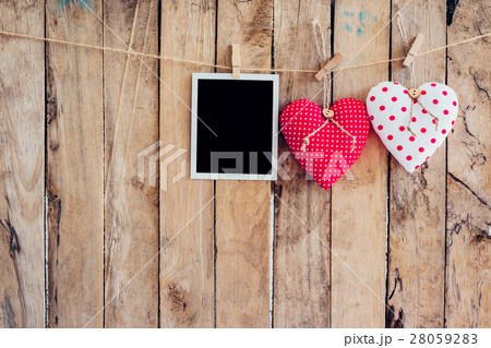 Two heart and photo frame hanging 28059283