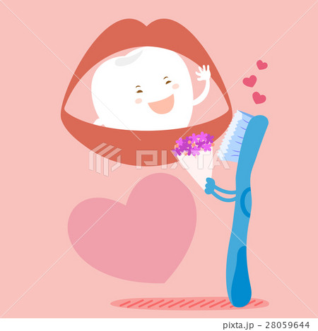 cartoon tooth marry witih brush 28059644