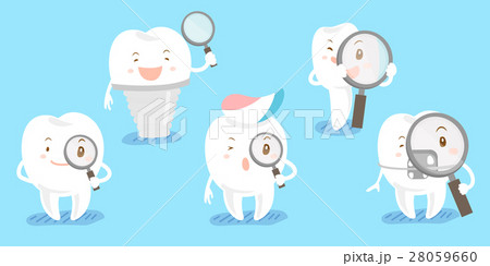 cute cartoon take magnifying 28059660