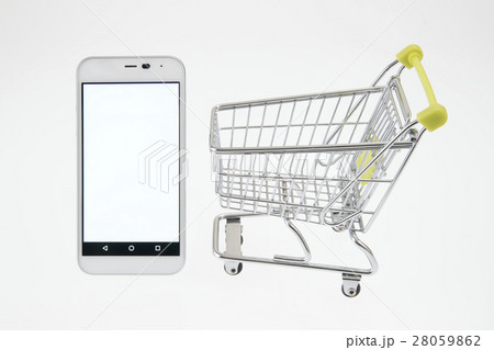 ショッピングカートとスマホ ショッピングカートとスマホ 28059862
