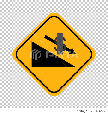 Traffic Sign Down With Dollar Sign And Arrow Stock Illustration