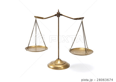 Gold brass balance scale 28063674