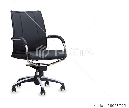 The office chair from black leather. Isolated The office chair from black leather. Isolated 28063706