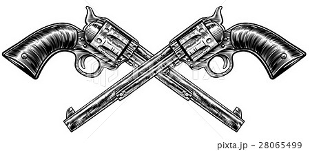 Crossed Pistol Gunsのイラスト素材