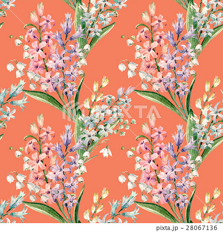 Watercolor vector hyacinth pattern Watercolor vector hyacinth pattern 28067136