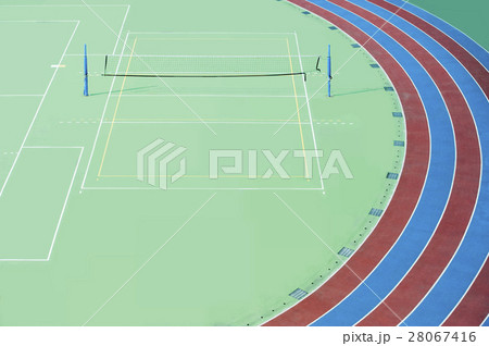 School sports field, track, badminton court School sports field, track, badminton court 28067416