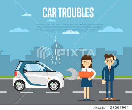 Car troubles concept with people 28067944