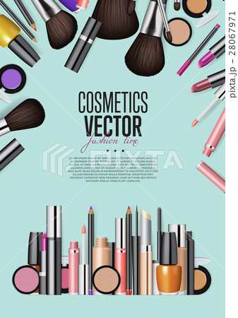Cosmetic Products Assortment Realism Vector Banner 28067971