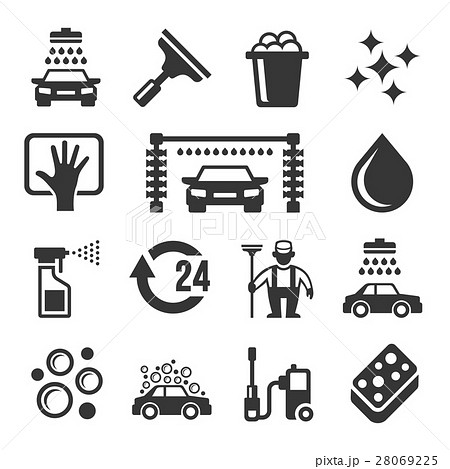 Car Wash Icons Set 28069225