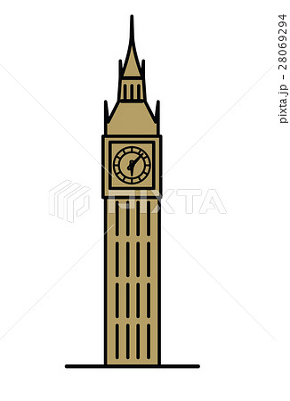 London Big Ben Linear Illustrationのイラスト素材