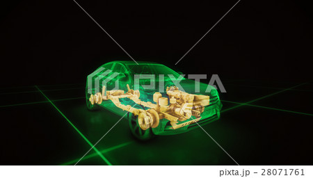 Sport car wire model with green neon ob black Sport car wire model with green neon ob black 28071761